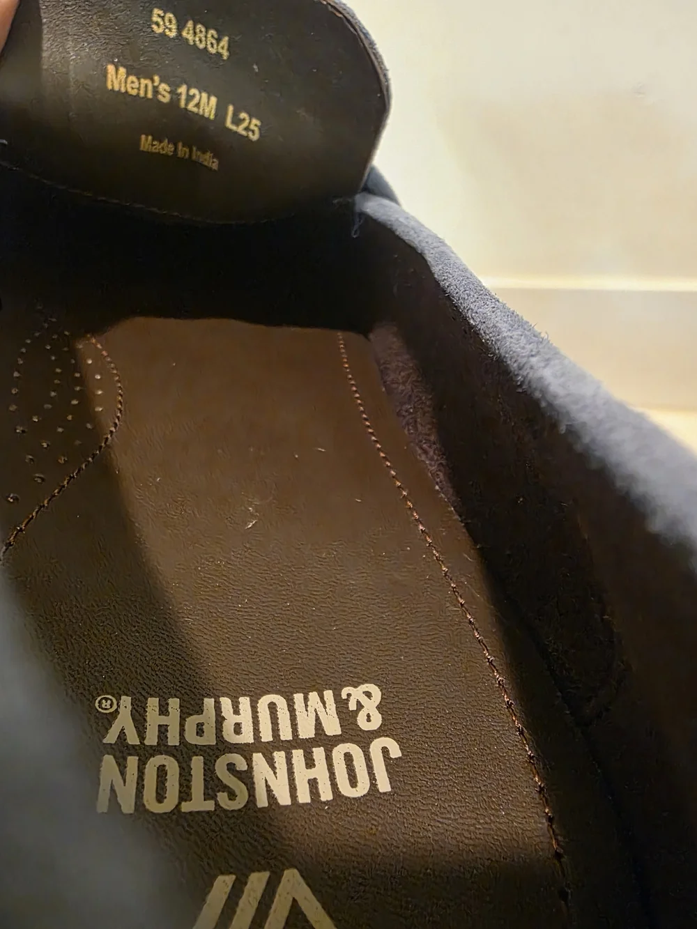 Johnson & Murphy Men's Blue Suede Penny Loafers